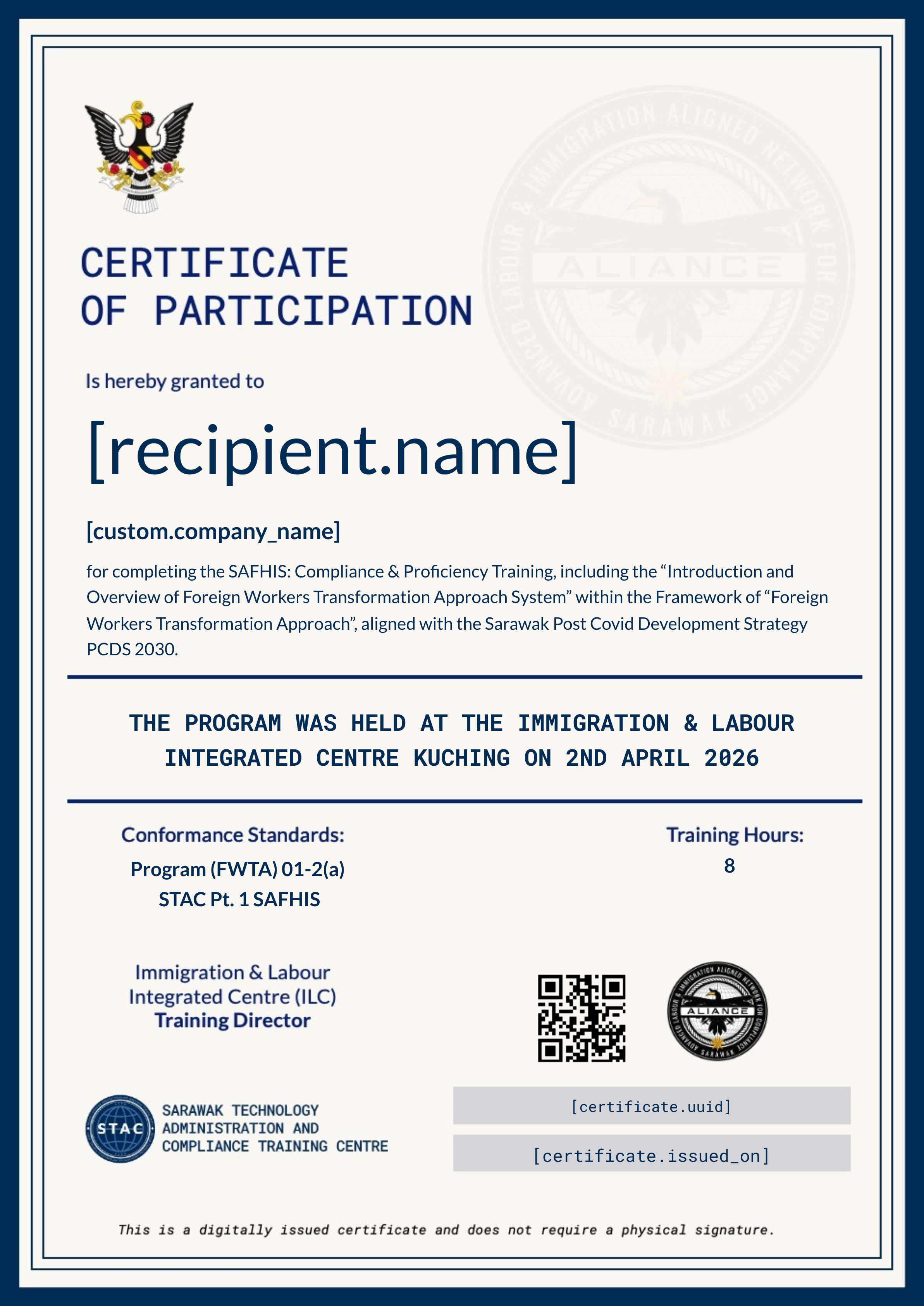 STAC | SAFHIS 7th April 2026 (Companies) certificate