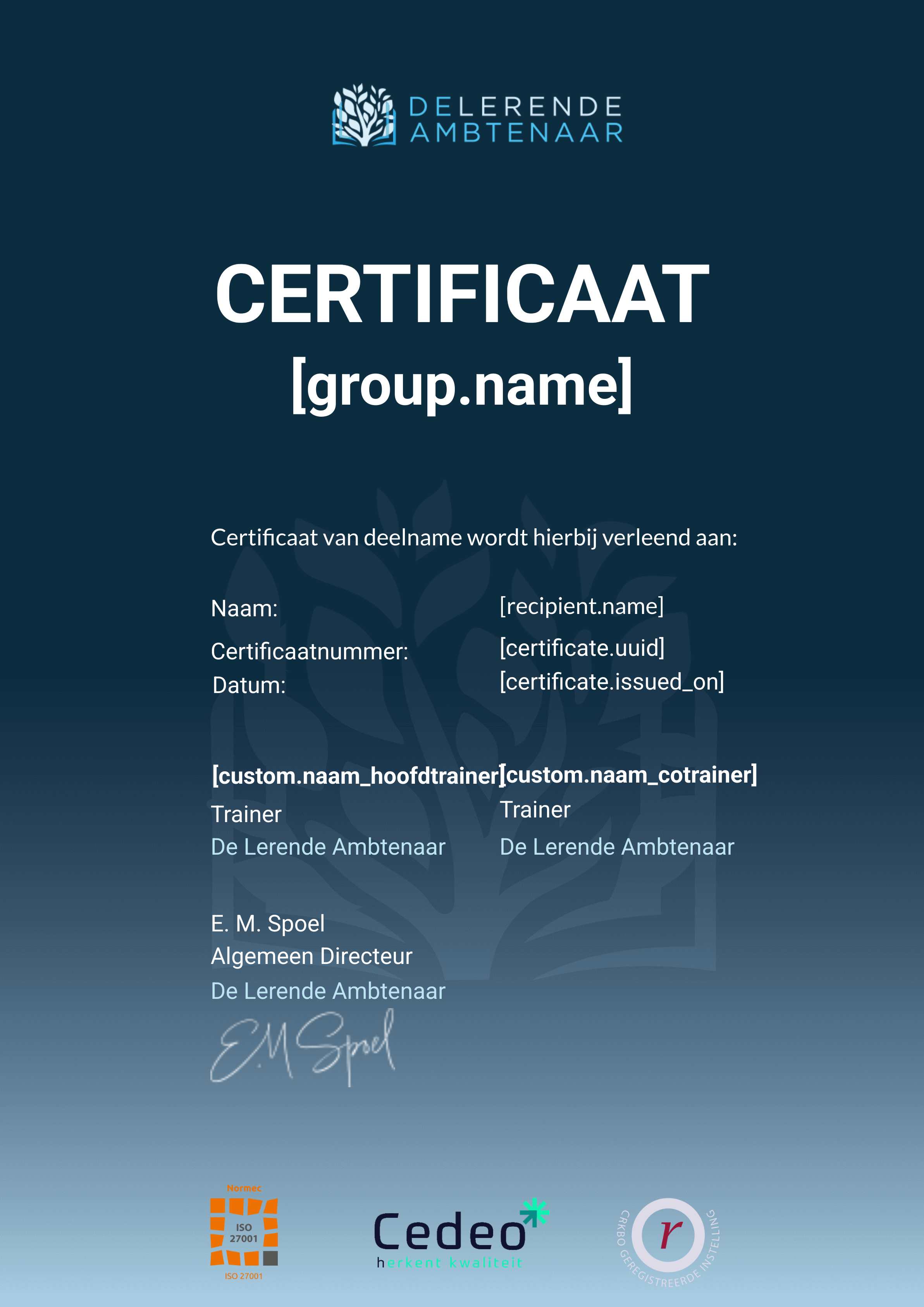 Solliciteren en persoonlijk leiderschap certificate