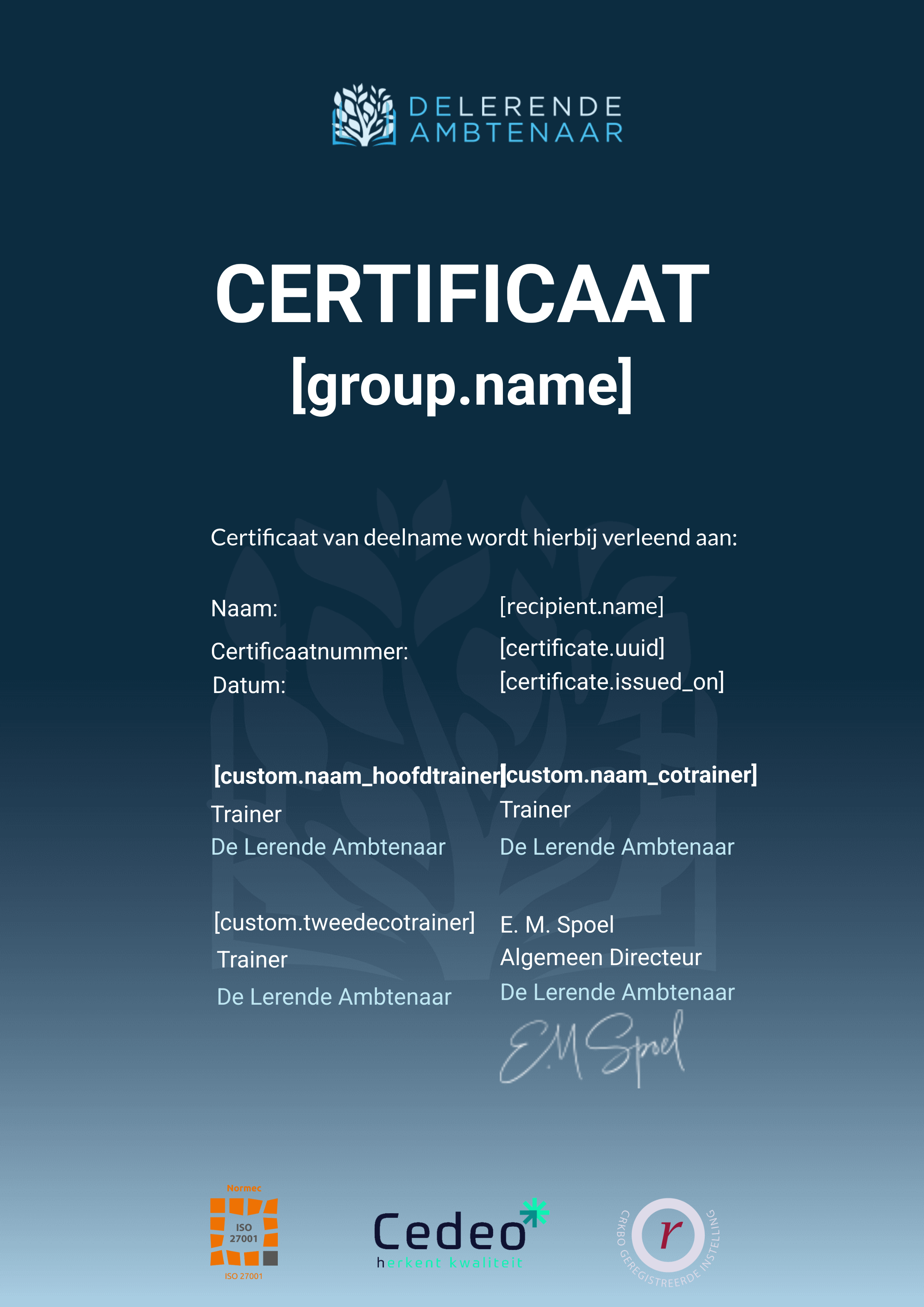 Integraal werken certificate