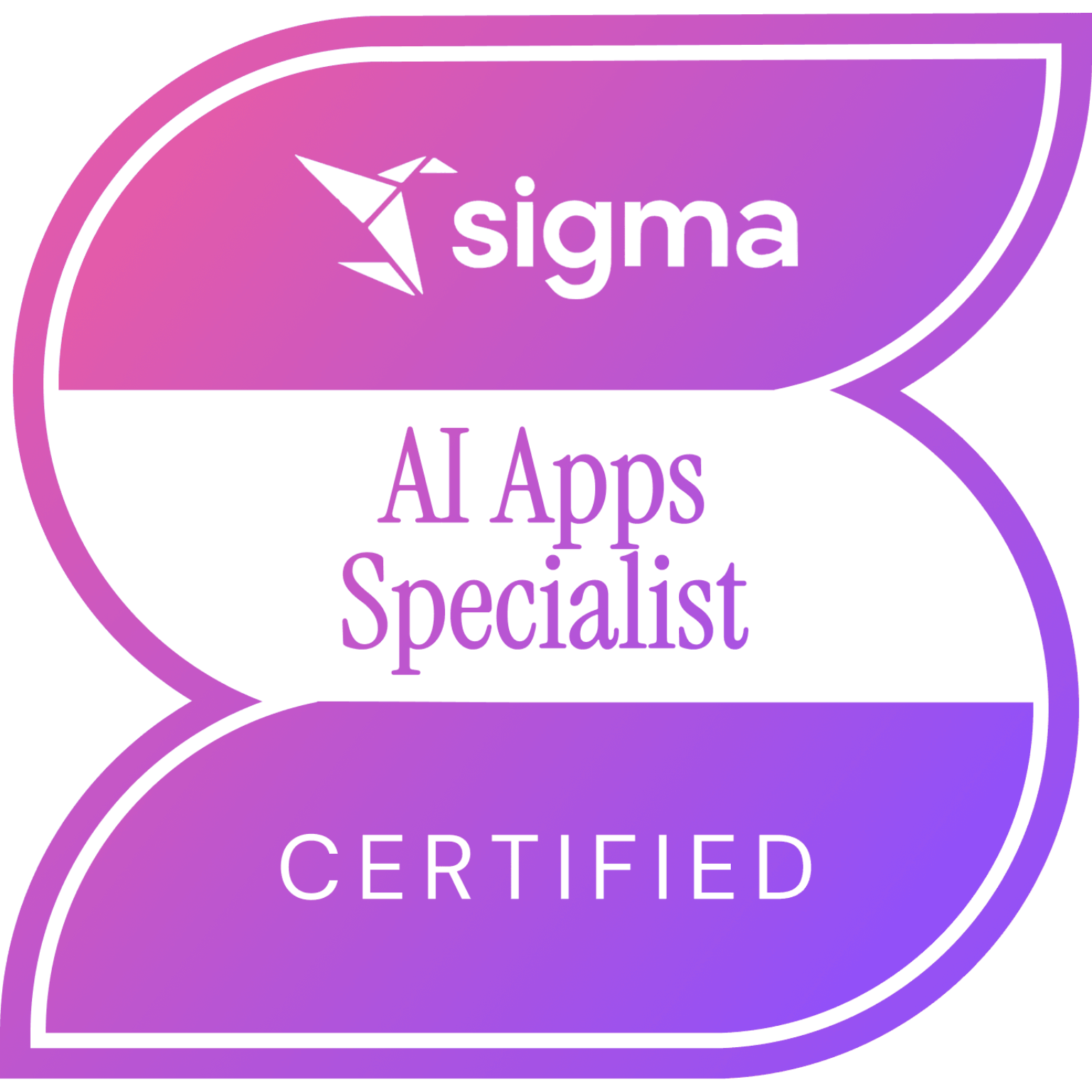 Sigma AI Apps Specialist badge