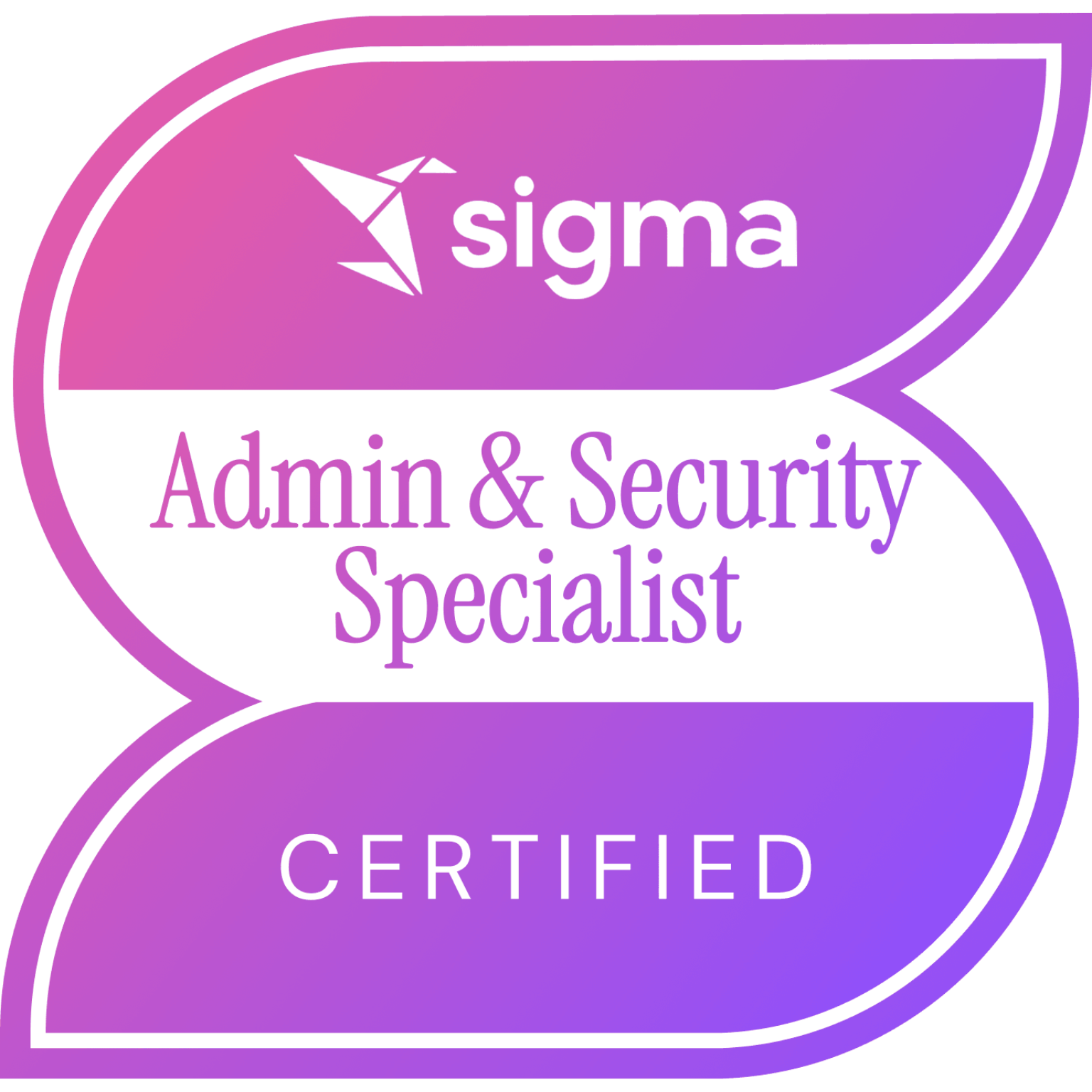 Sigma Admin & Security Specialist badge