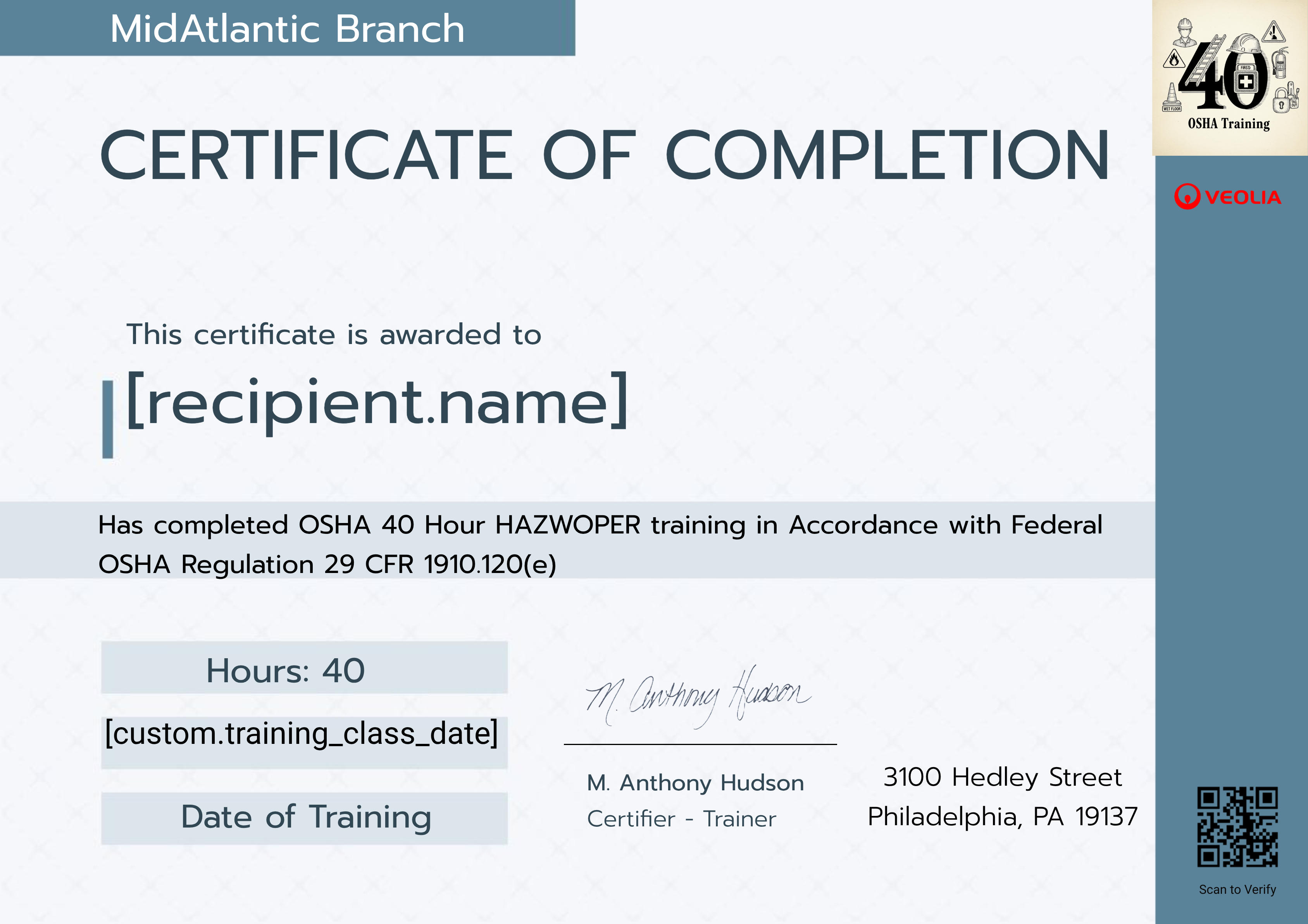 MAB 40 Hour Training - JJ Keller Class certificate