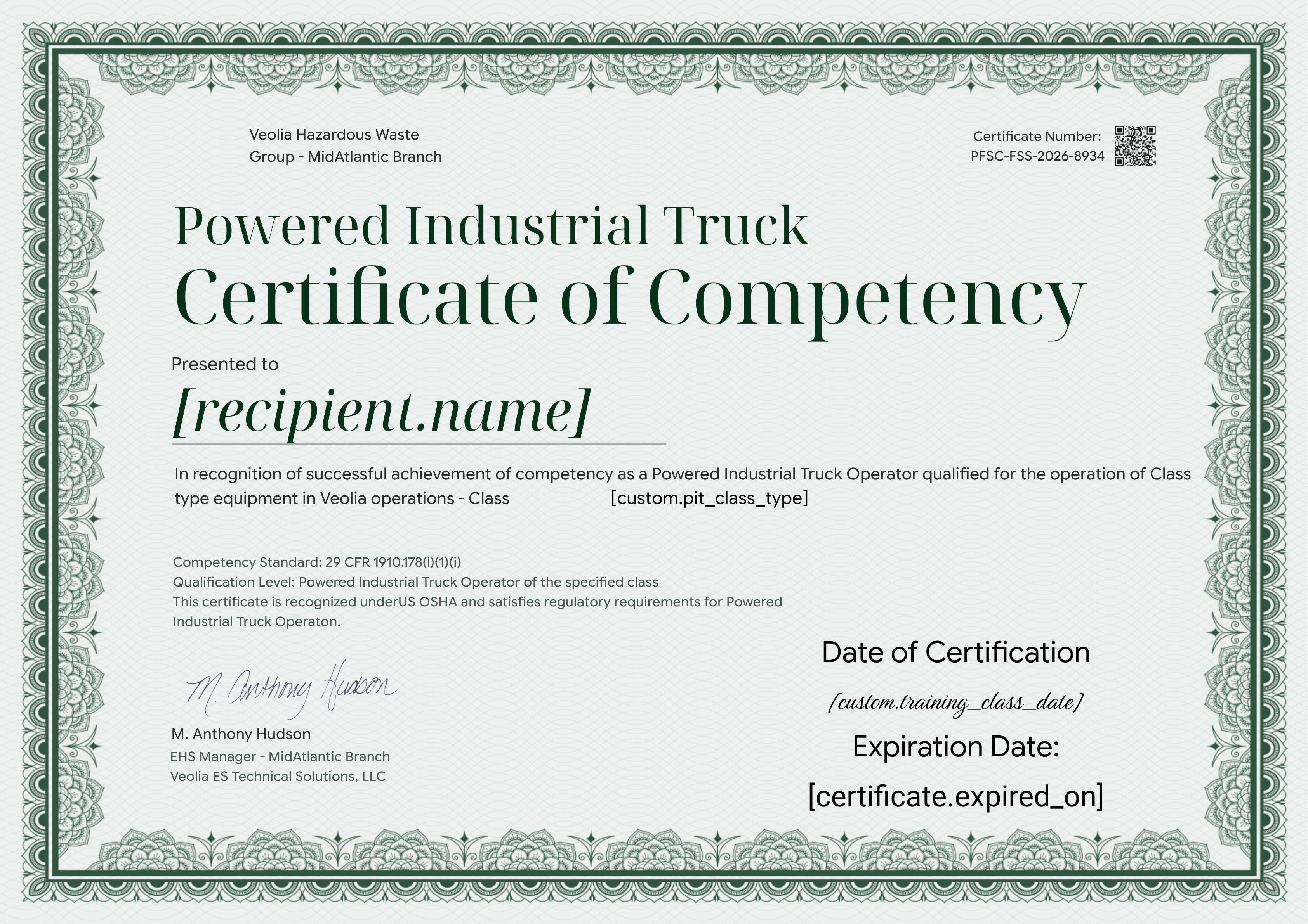 MAB Powered Industrial Truck Certification