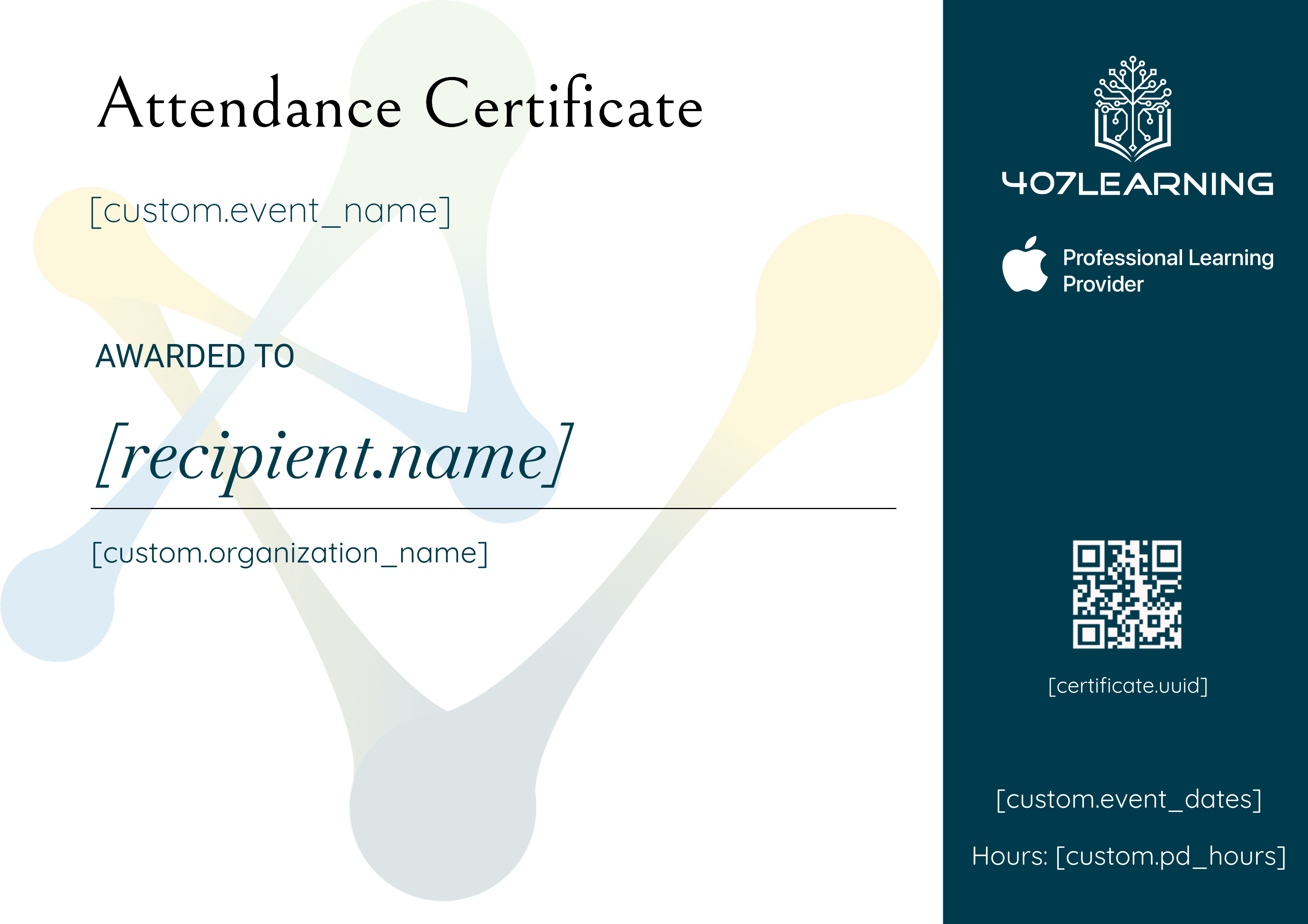 407 Learning Workshop certificate