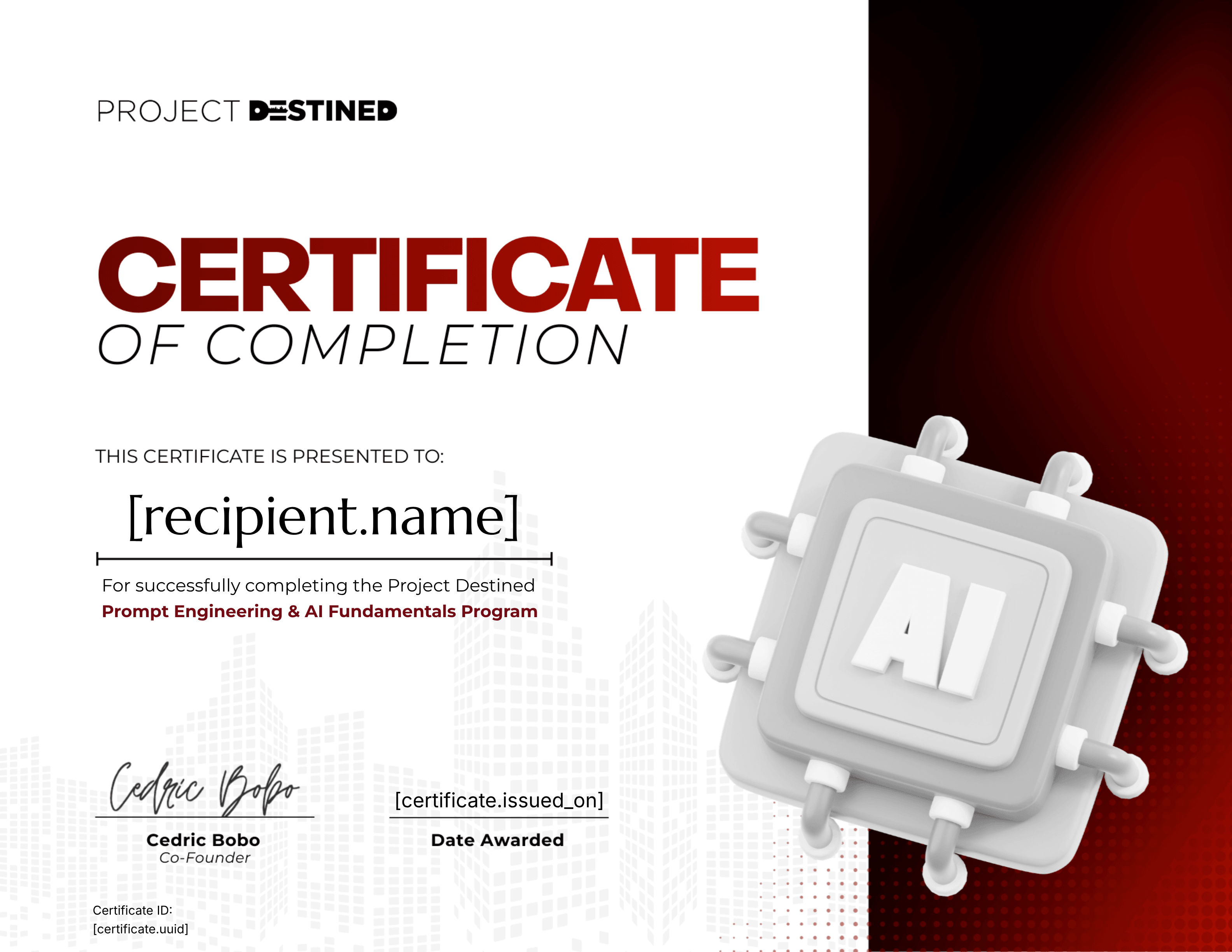 Spring 2026 Prompt Engineering & AI Fundamentals Program certificate