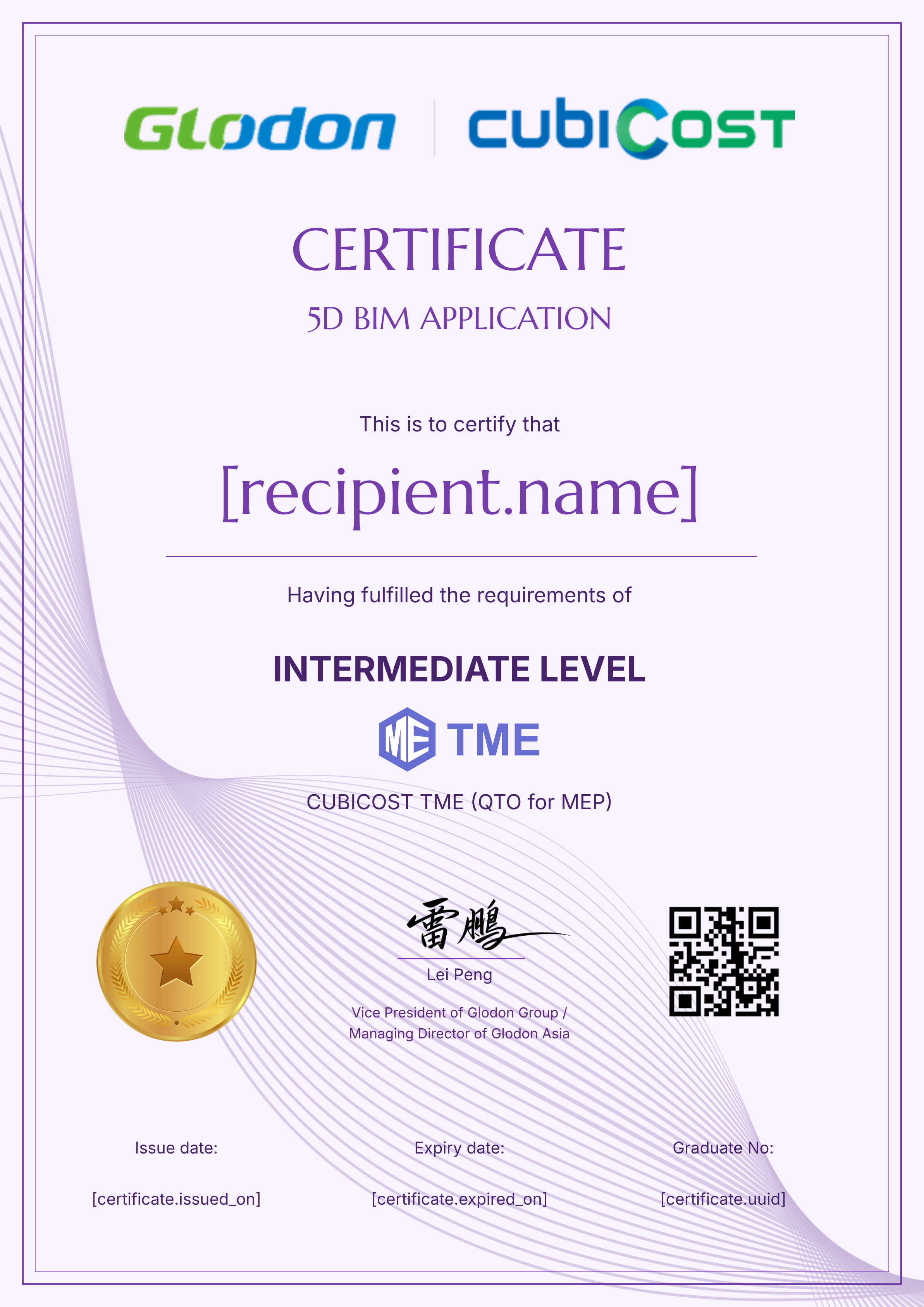 MY-TME-INTERMEDIATE-PERSONAL certificate