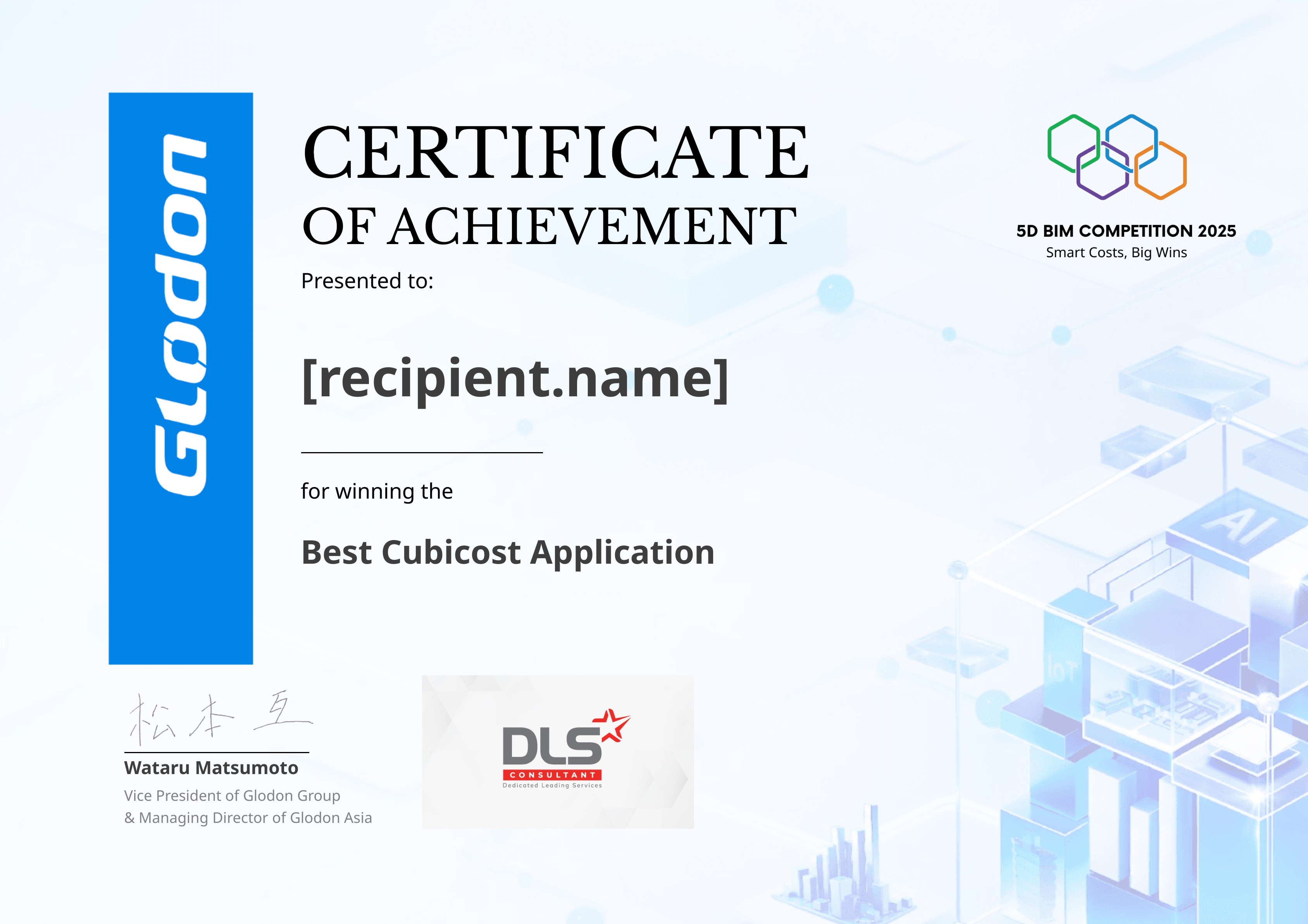 BIM CONTEST DLS certificate