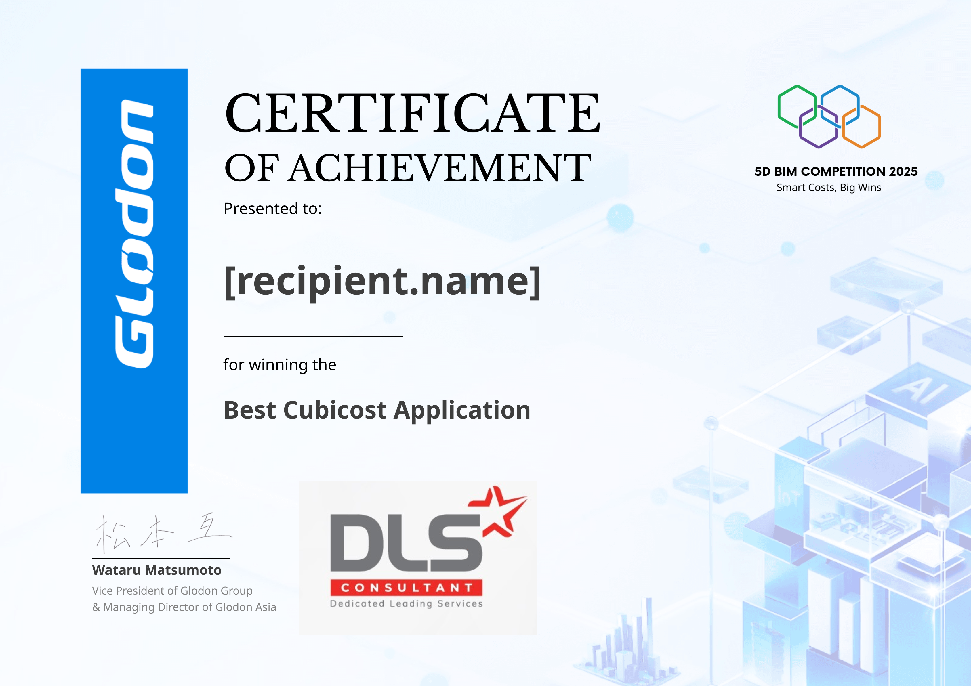 BIM CONTEST DLS certificate