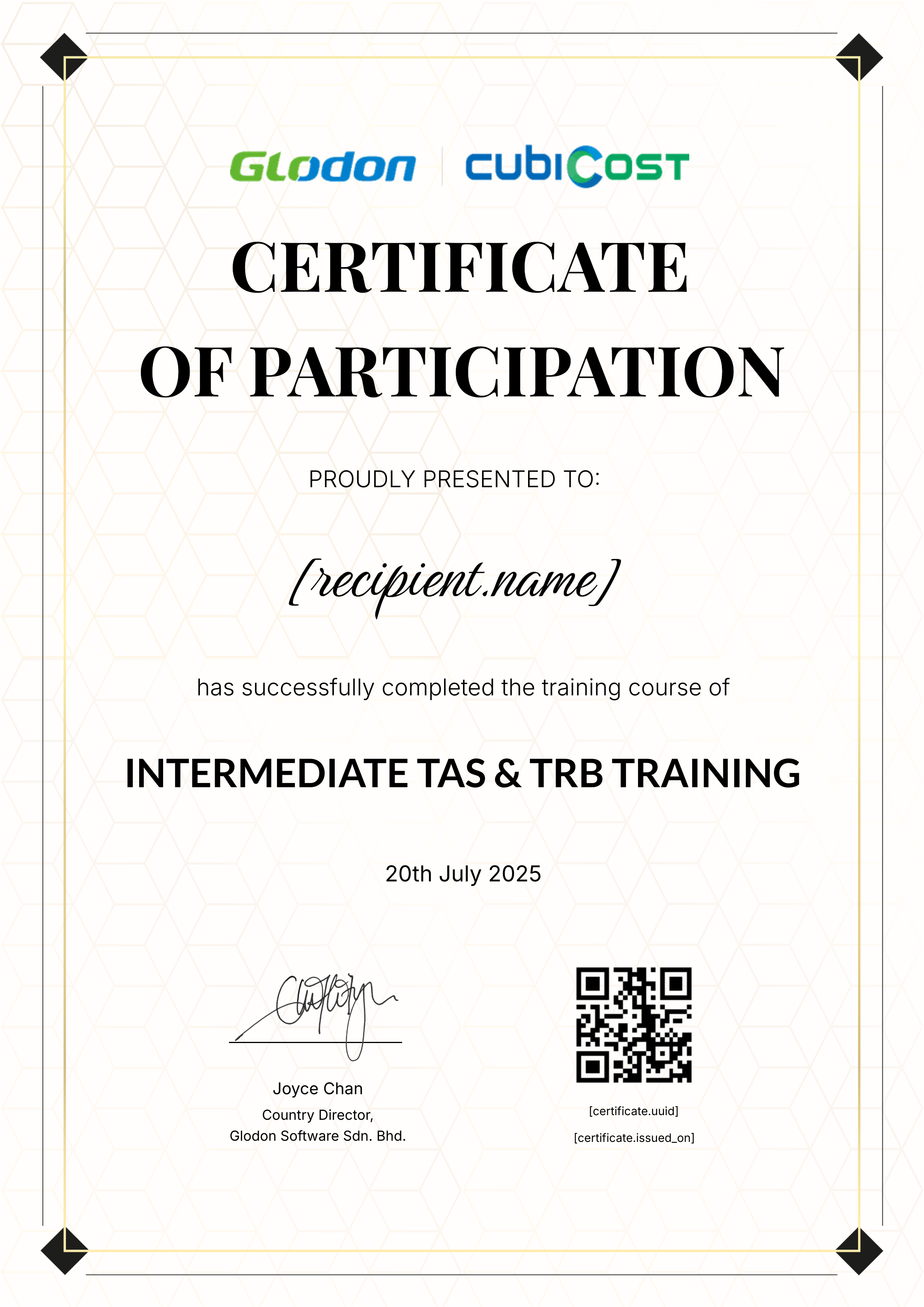 MY-CERTIFICATE OF PARTICIPATION certificate