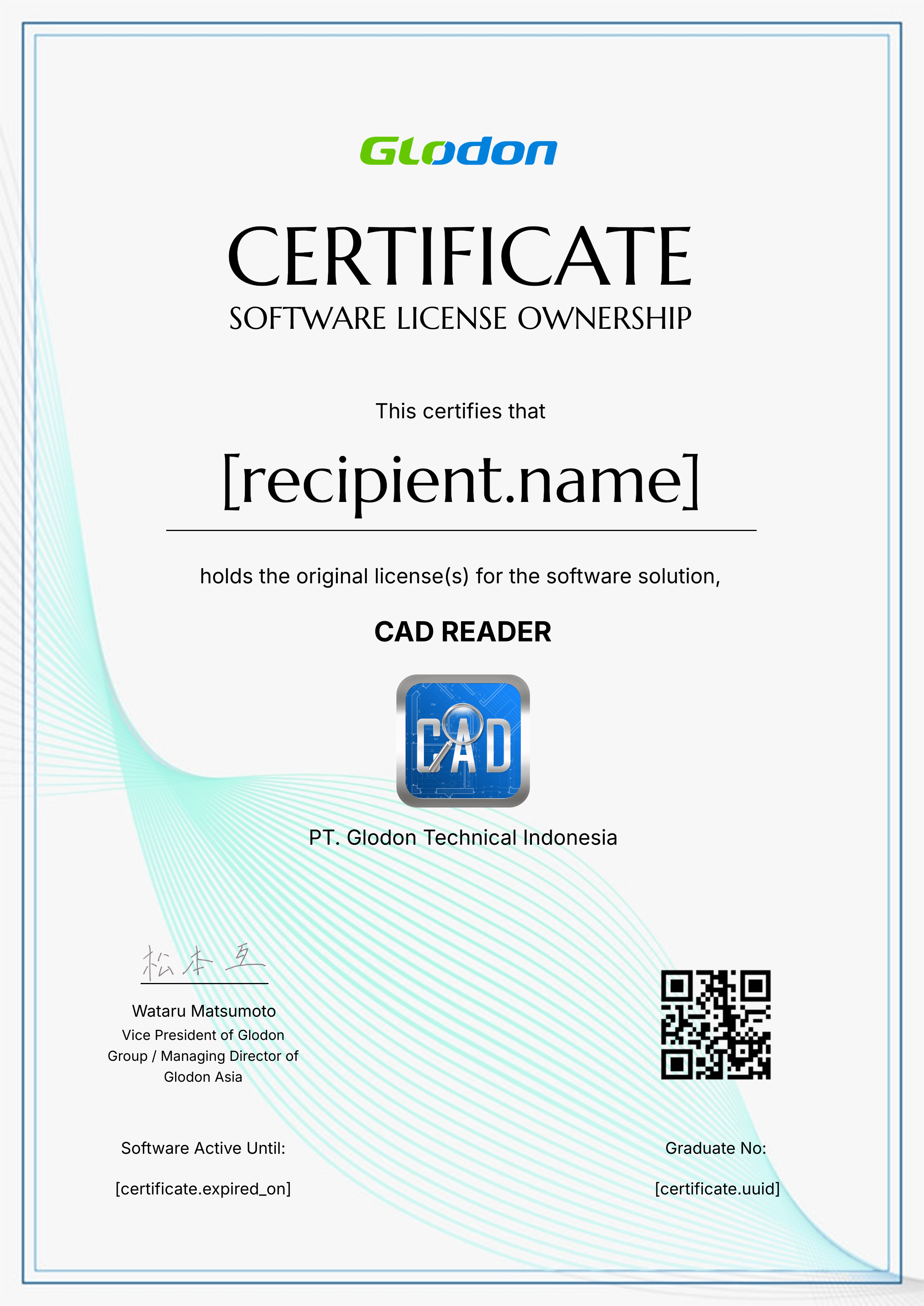 ID-ENTERPRISE-LICENSE OWNERSHIP-CADREADER certificate