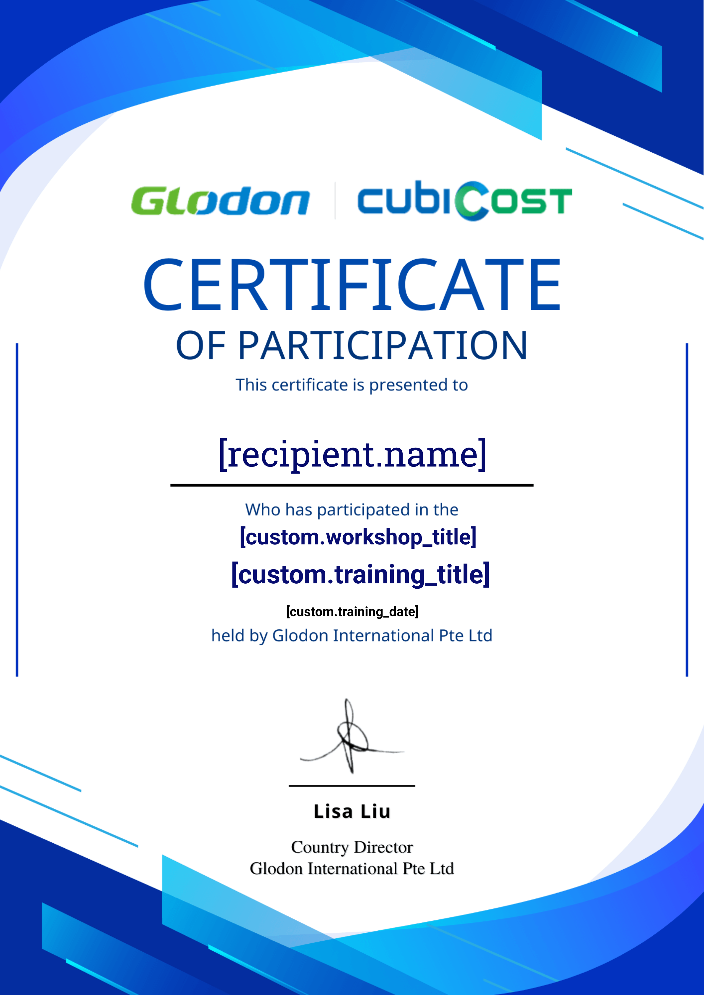 SG - WORKSHOP - NEW FEATURES 2025 certificate