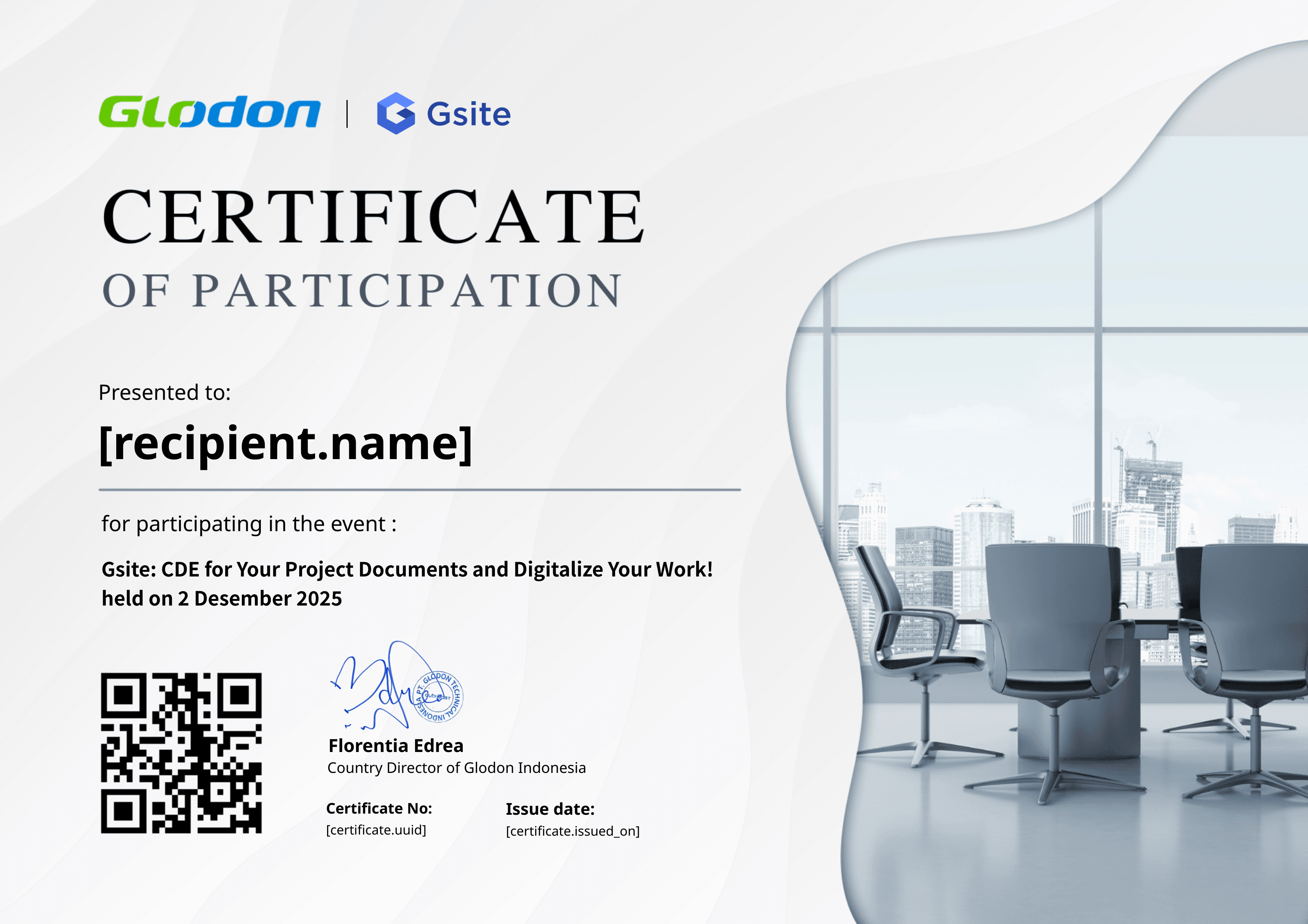 ID-WEBINAR-GSITE: CDE FOR YOUR PROJECT DOCUMENTS AND DIGITALIZED YOUR WORK-2025 certificate