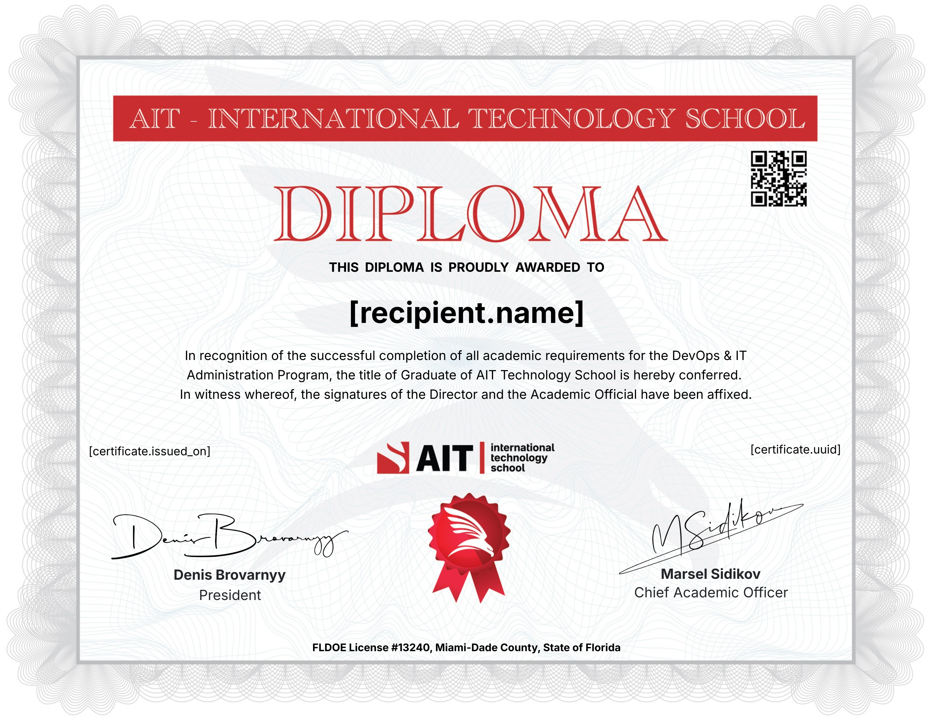 DevOps & IT Administration Program certificate