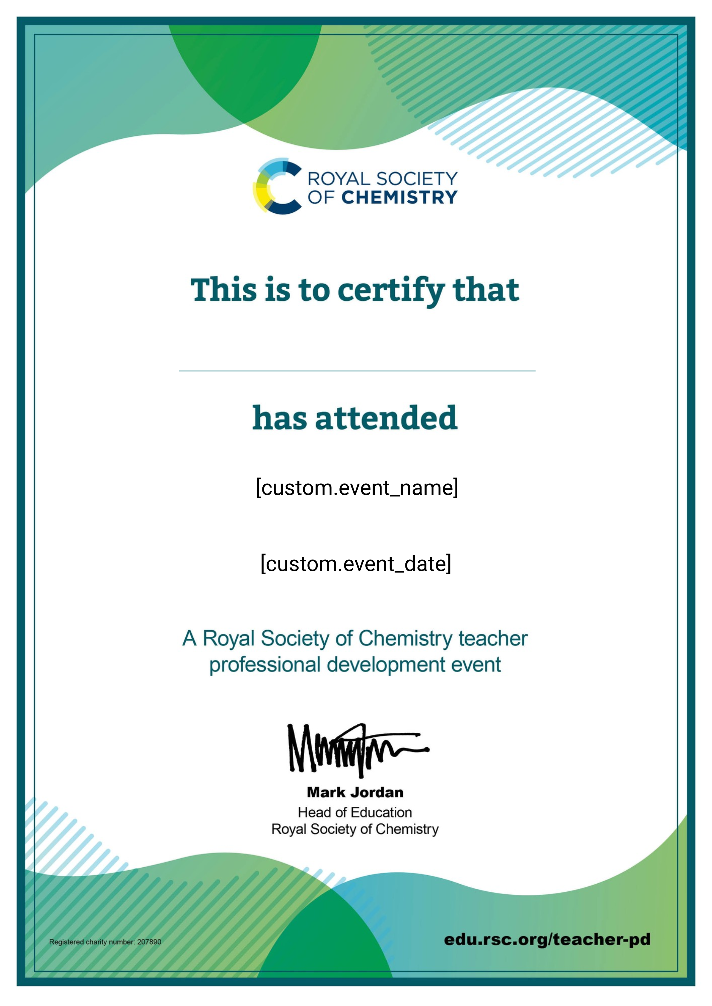 EDPW in person event certificate