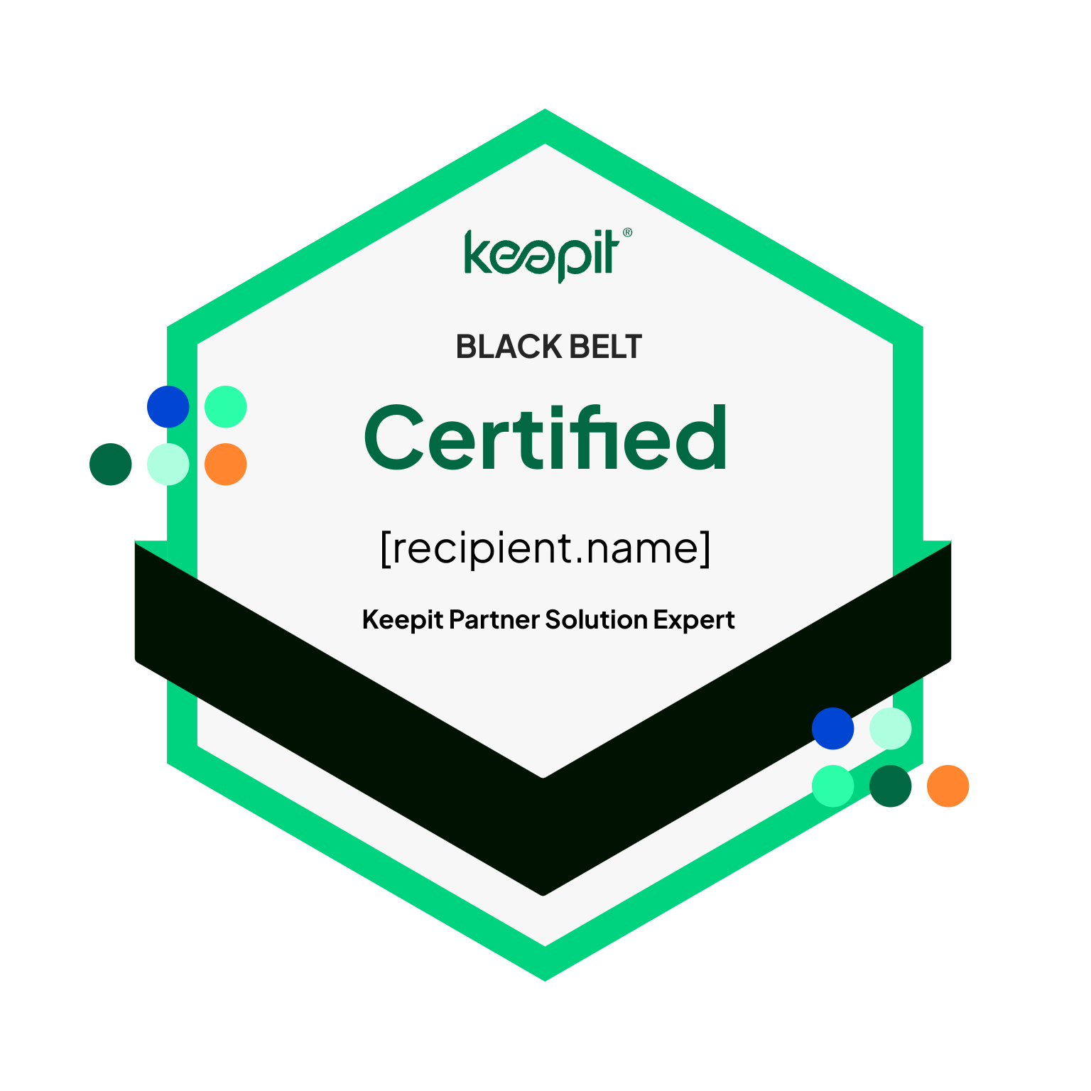 Black Belt Badge for Keepit Partner Solution Experts badge