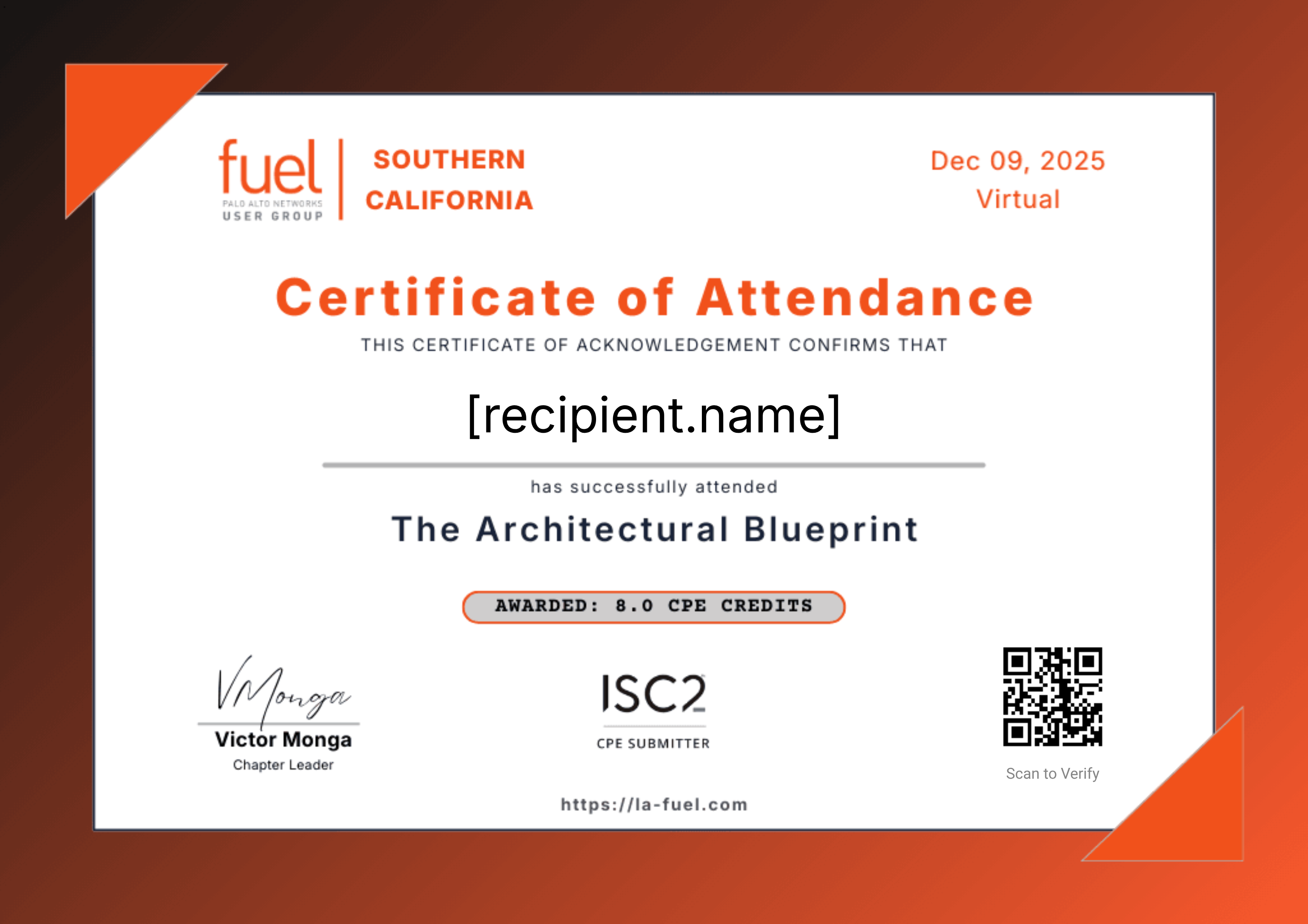 Dec 9 2025 virtual event certificate
