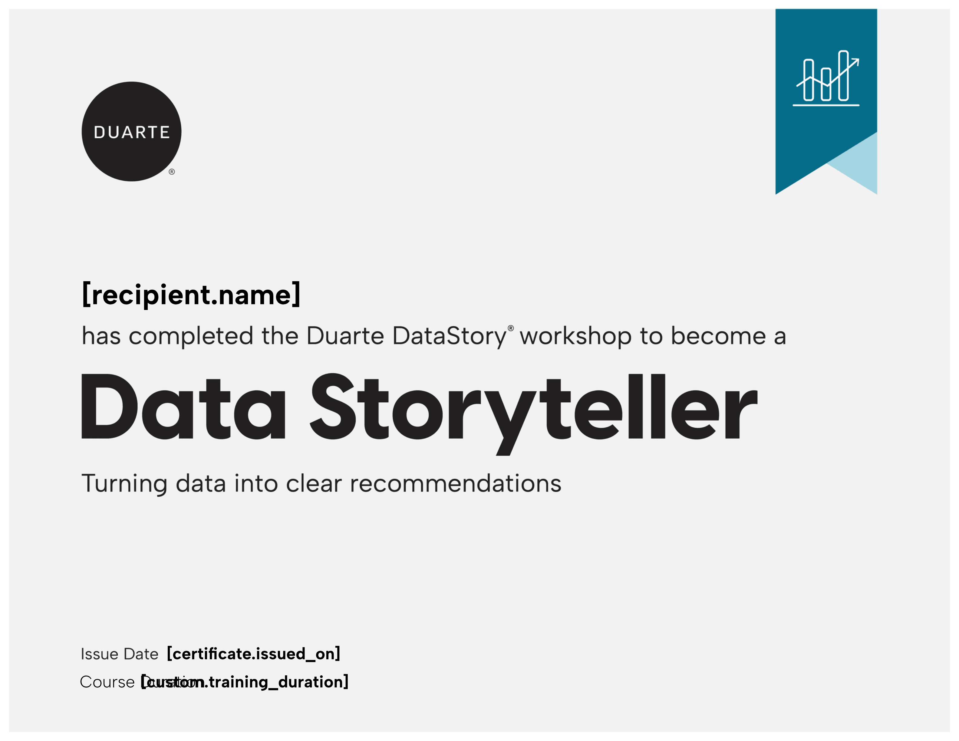 DNU Duarte DataStory® certificate