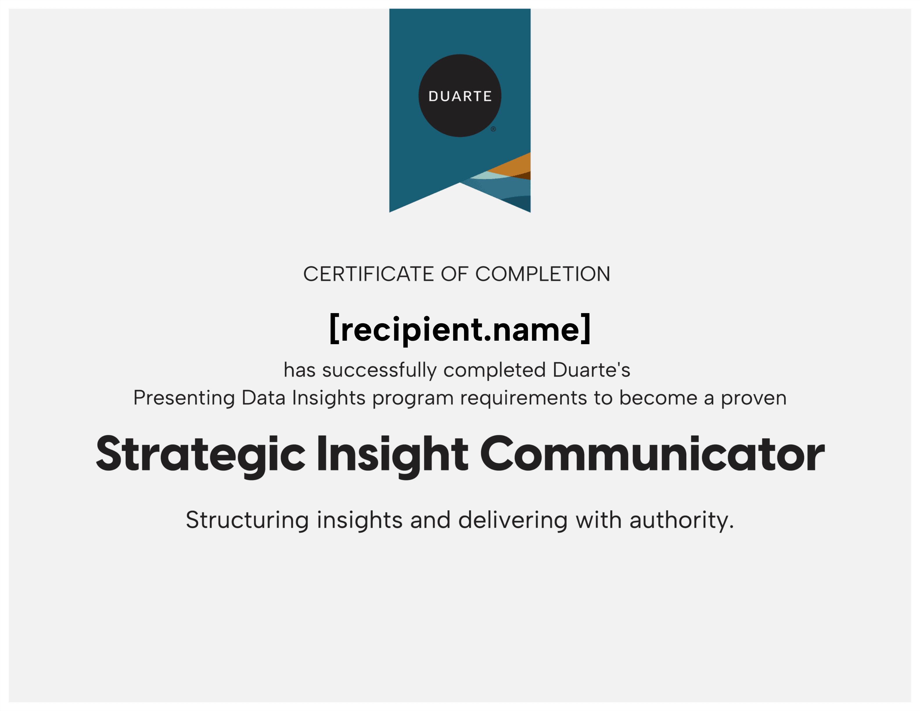 Presenting Data Insights certificate
