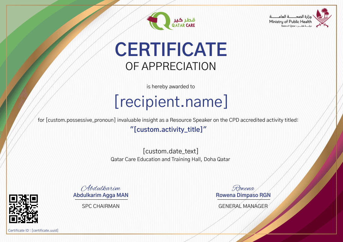 CPD - Speakers (Old Version) certificate
