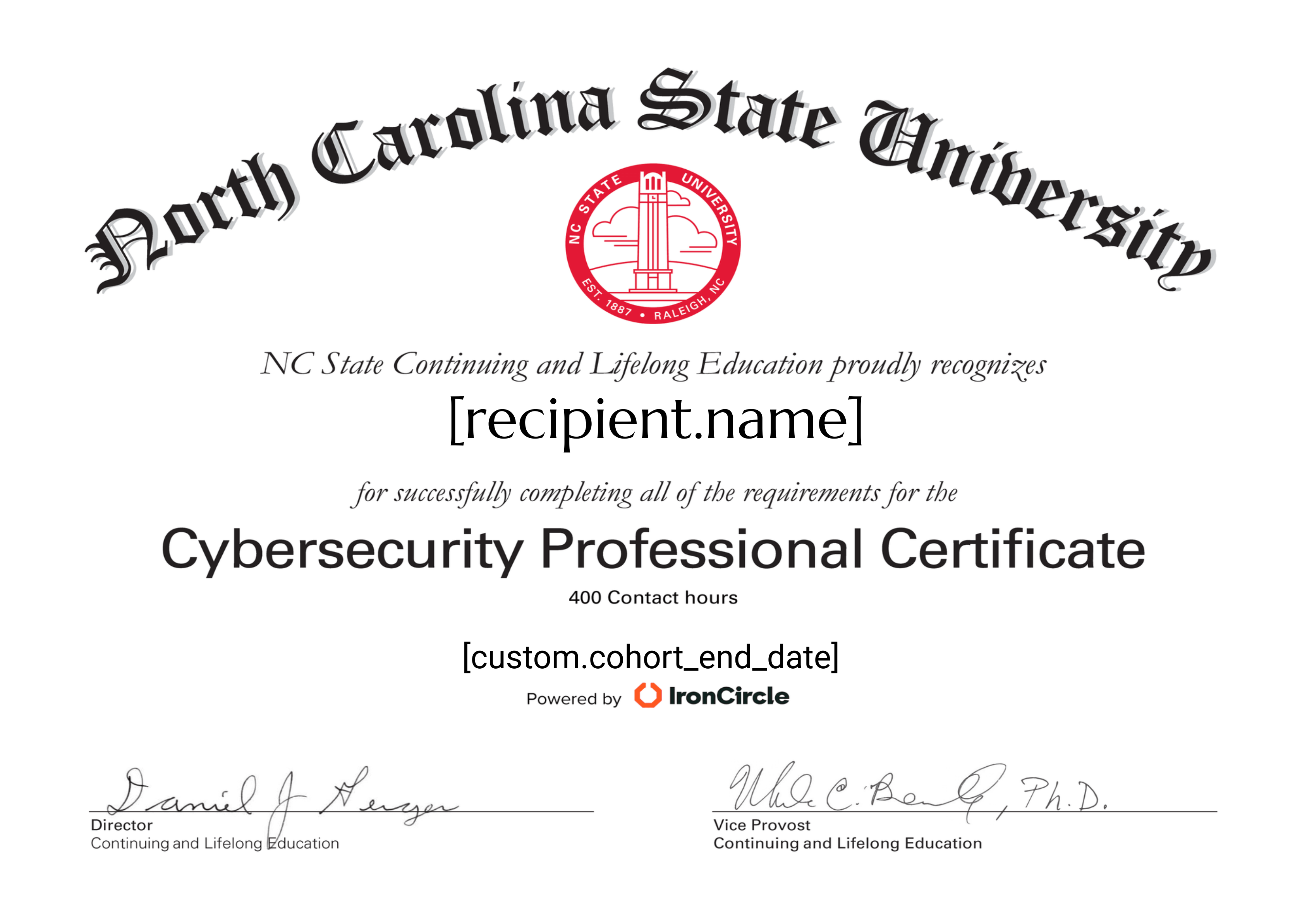 NC State Digital Skills Bootcamps- Cybersecurity Bootcamp certificate
