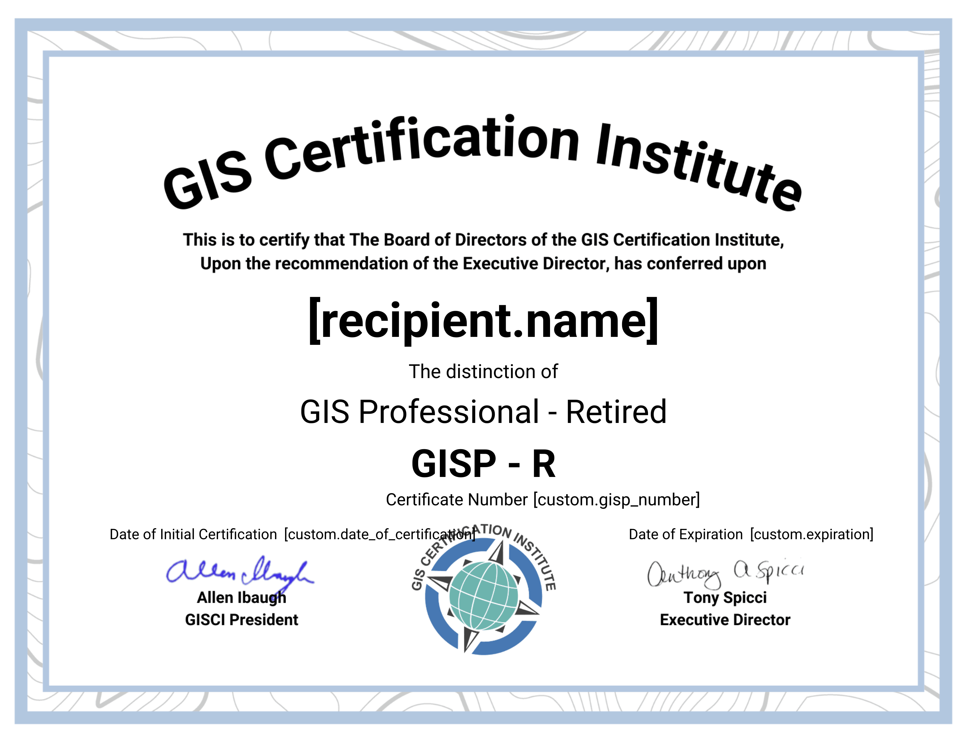 Retired GISP certificate