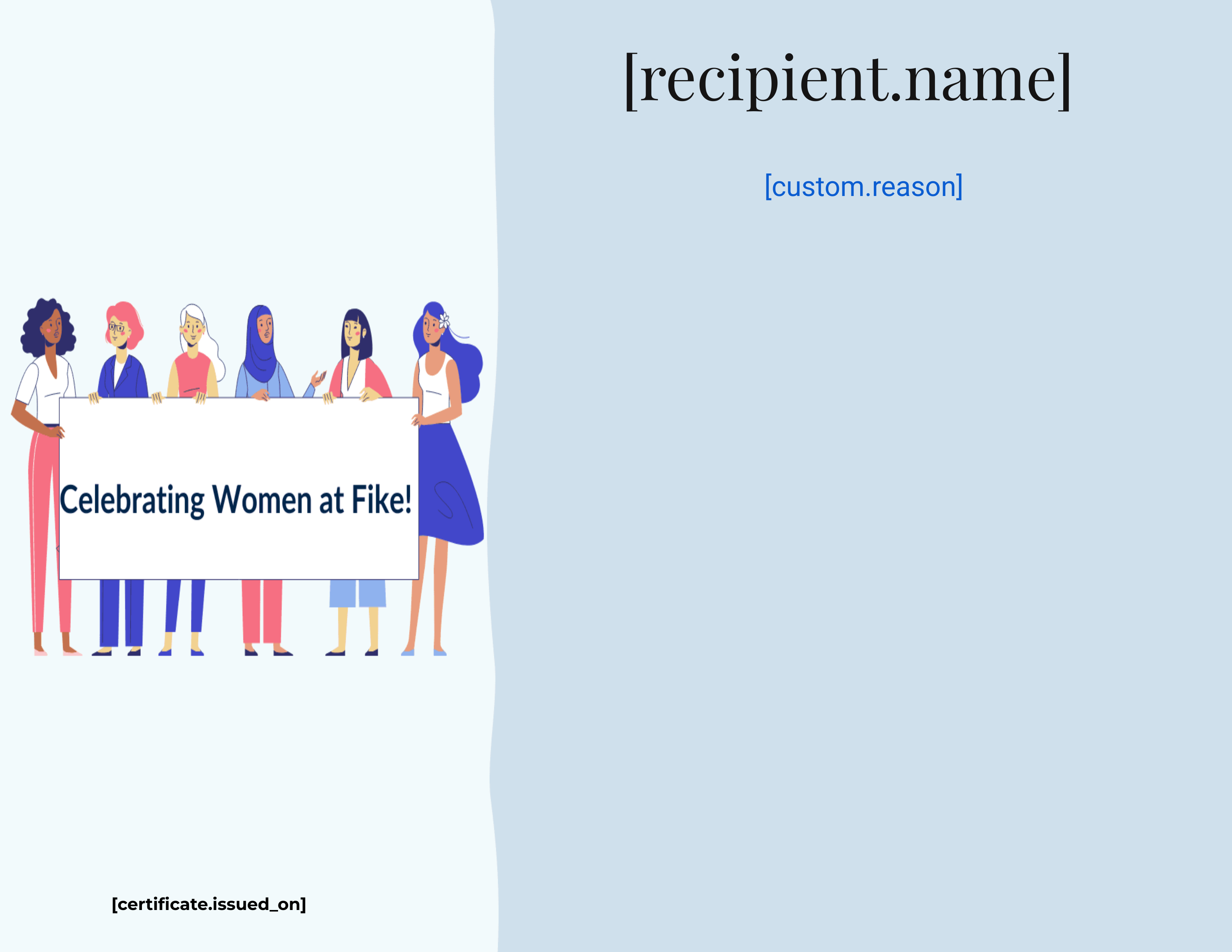 Women's Day certificate
