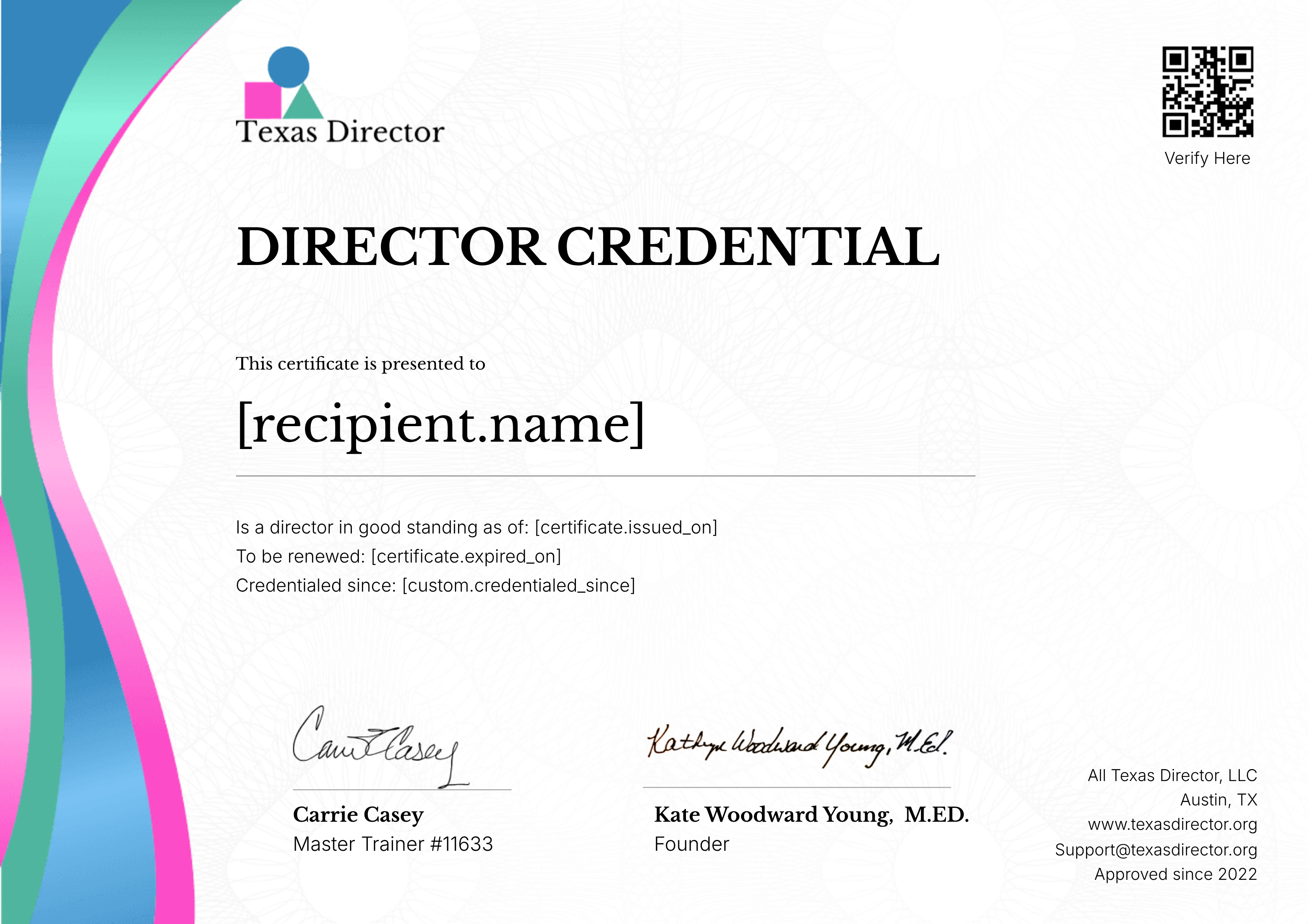 Director Credential certificate