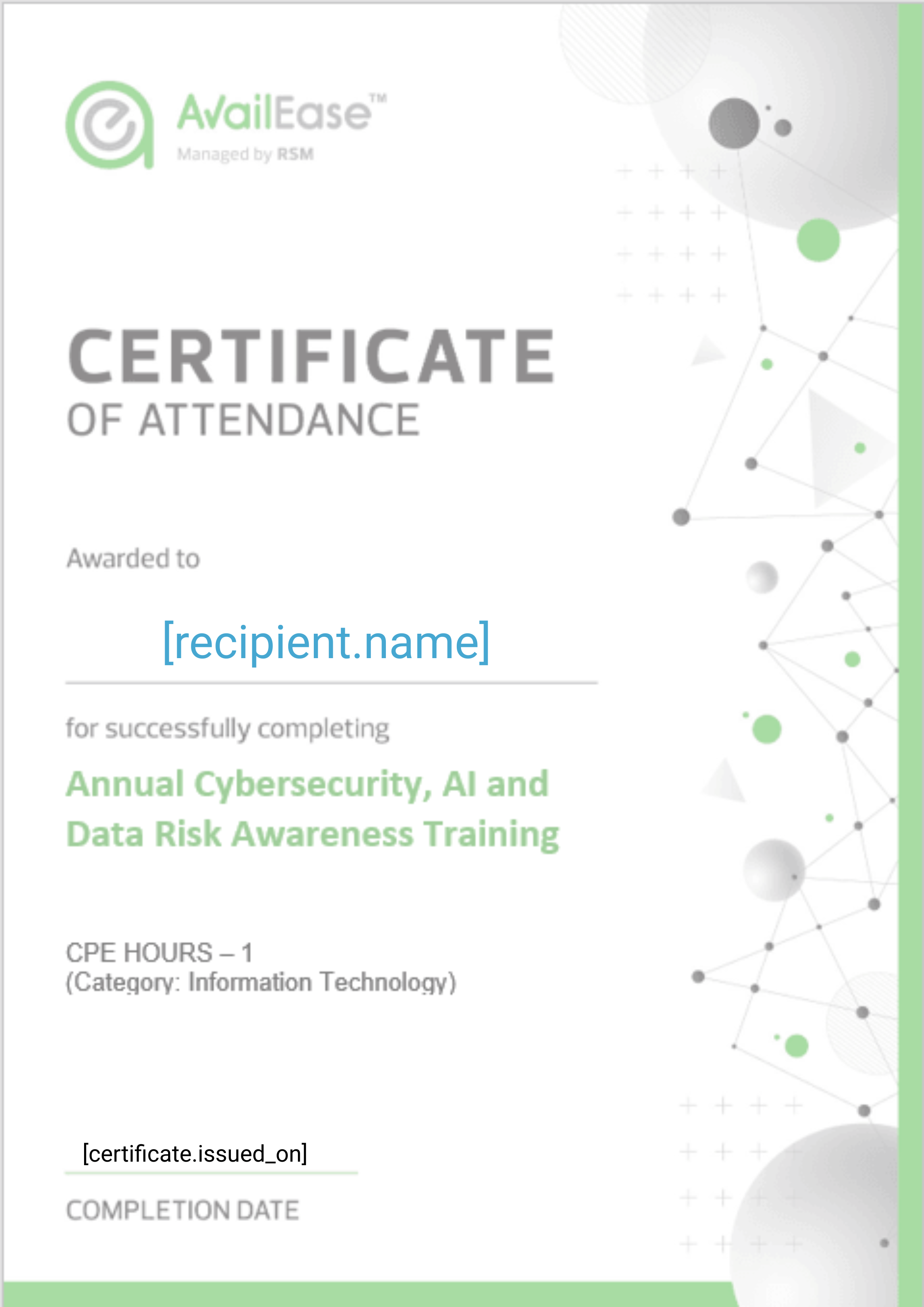 Test Group certificate