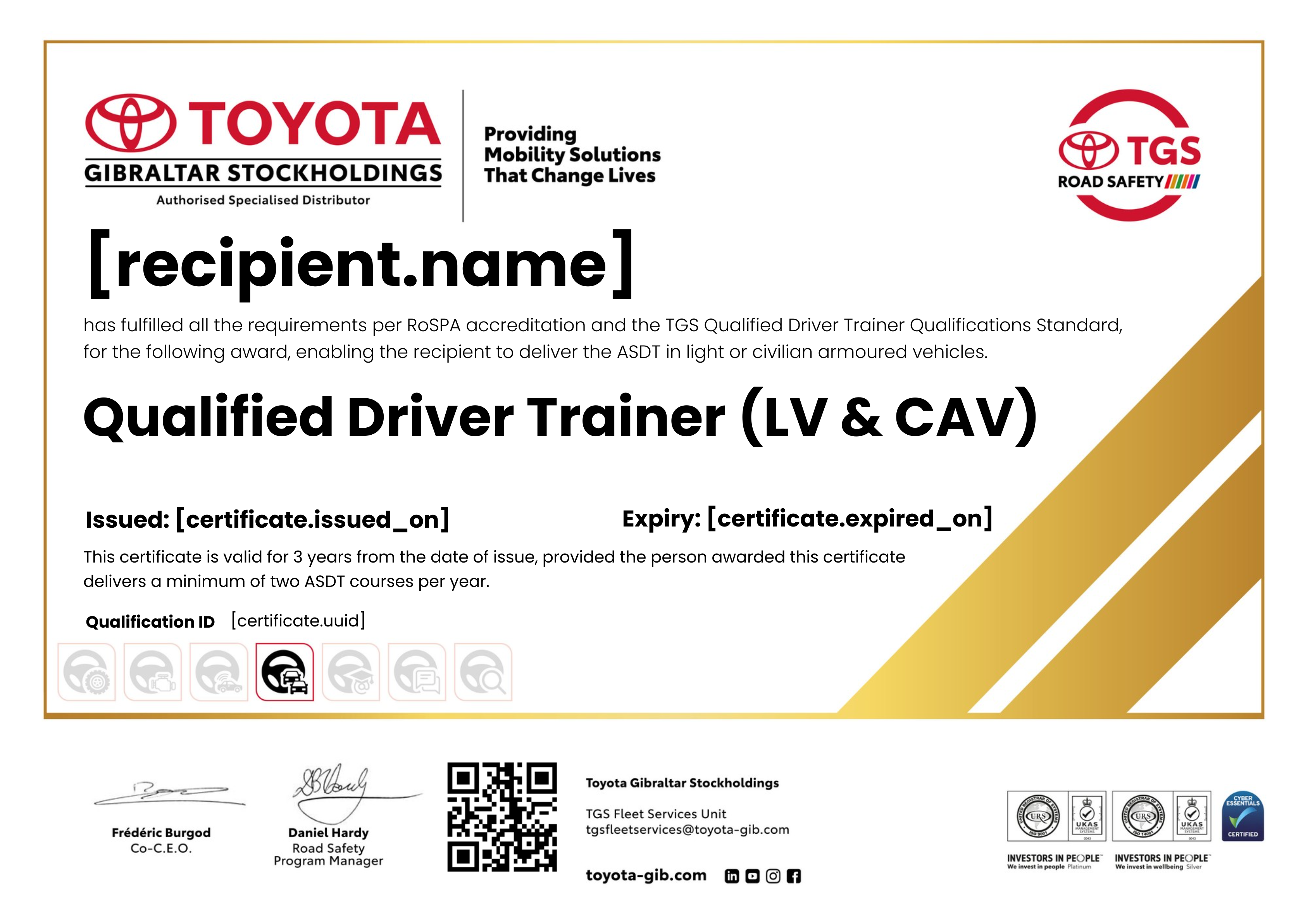 Qualified Driver Trainer (QDT-AV) 2025 certificate