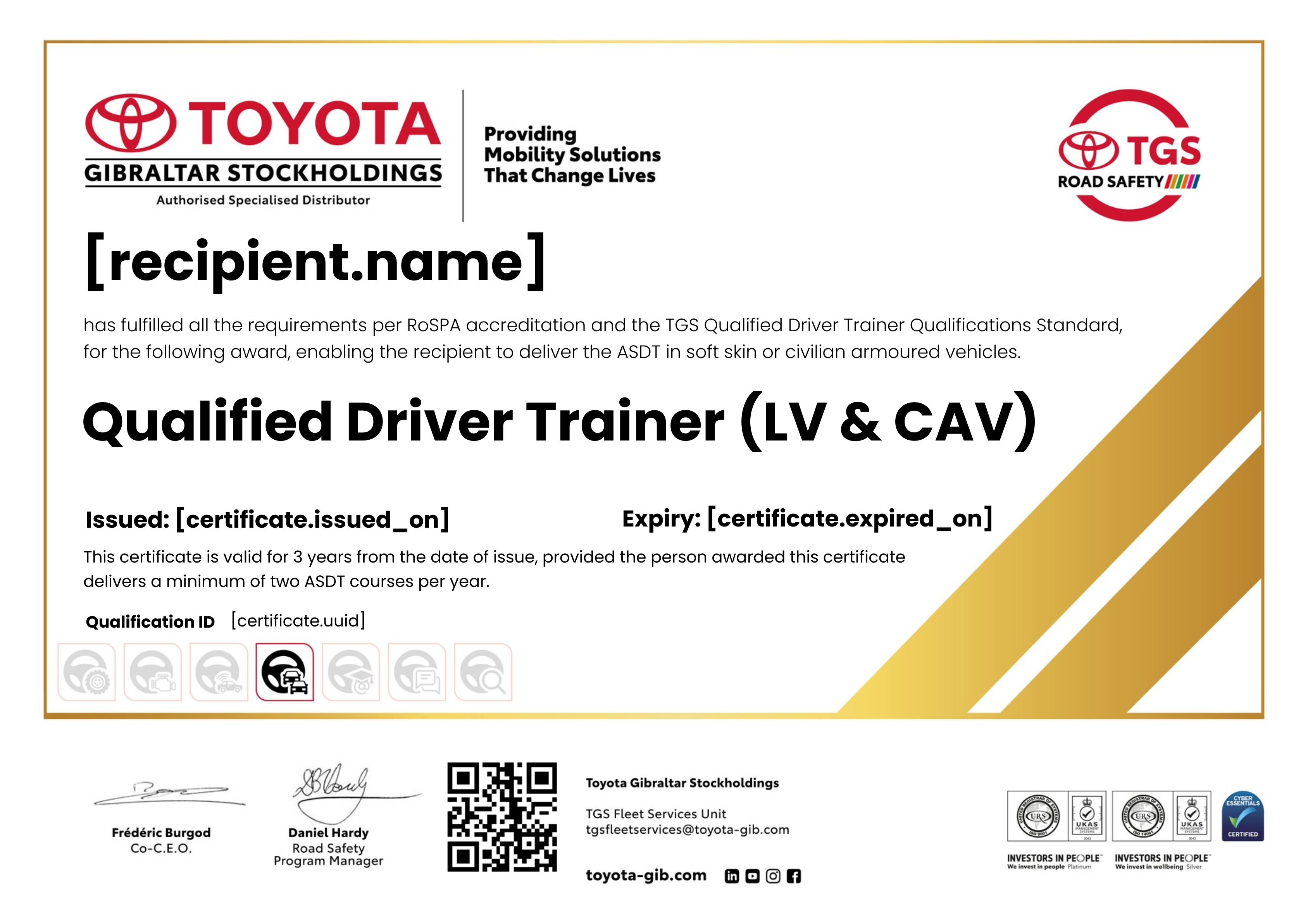 Qualified Driver Trainer (QDT-AV) 2025 certificate